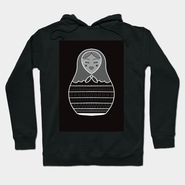 Black & White Russian Doll Hoodie by Slepowronski